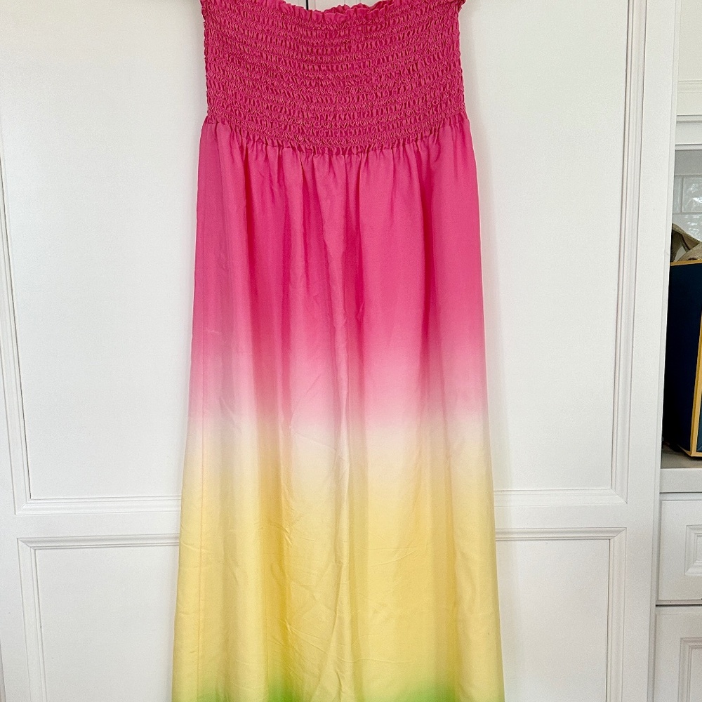 Lilly Pulitzer Carrie Hotty Pink Dip Dye Silk Dress Sz: S  Retail $298